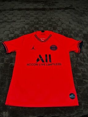 Jordan Orange PSG x Jumpman Soccer Jersey with Black Accents